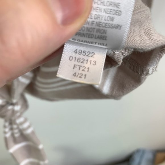 Garnet Hill Knotted Long-Sleeve Tee Dove Stripe - Picture 10 of 10